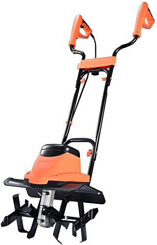 Kapoo Electric Tiller Electric Cultivator 14 Inch 8.5 Amp Tilling Width 8-Inch Working Depth Garden Electric Tiller bb14,Black Orange,N1C-5JY-1000