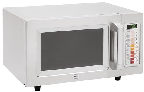 METRO Professional Microonde GMW1125, acciaio inox, 1000 W, 25 L, contenitori GN 1/2 o piatti di Ø 30 cm, controllo touch, 100 programmi, timer di 60 min, display LED, illuminazione interna, argento