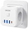 LENCENT Multiprise, 7 en 1 Murale Prise avec Multiple Secteur USB, Cube Chargeur avec 3 Sorties AC 4000W, Interrupteur, Idéal pour Salon, Bureau, Chambre (1 Type C et 3 USB A)