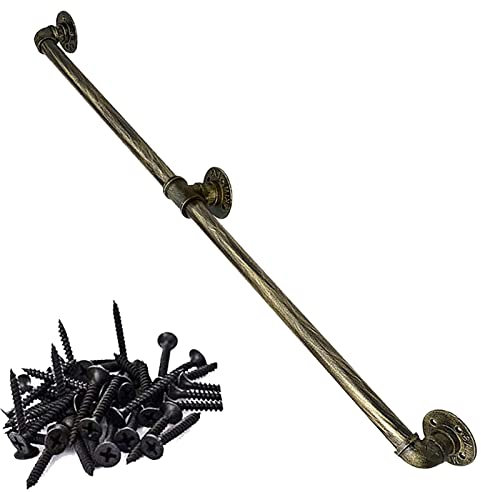 IBOWZ Corrimano per Scale Interne Esterne Corrimano per Scale in Bronzo Vintage - Kit Completo 1 2 3 4 5 6 Metri Ringhiera per Scale per corrimano Antiscivolo per Interni Esterni Villa Loft | Mani