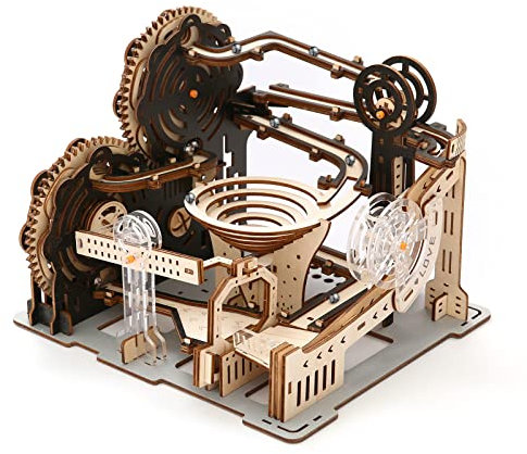 Hallisun Kugelbahnen 3D Holzpuzzle für Erwachsene, Murmel Labyrinth Modell, DIY Bausätze Handwerk, Achterbahn Mechanik Getriebesatz, Hobby Spielzeug, Valentinstags Geburtstags für Bastler, 196 Teile
