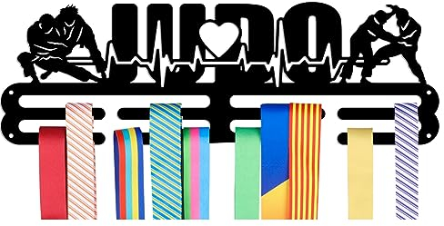 nbeads Medaillen Aufhänger Display Holder Rack, Judo Thema Medaillen Display Wall Mounted Frame Medaille Ribbon Holder Haken für Wettbewerb Medaille Wall Hanging Display, Mount über 50 Medaillen