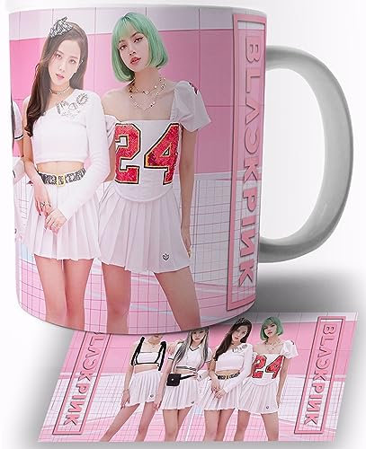 TusRelojes BlackPink K Pop D Tasse en Céramique Blanche 325ml Mug