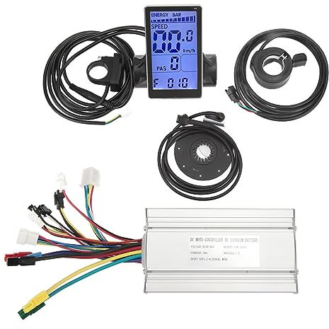 BuyWeek Kit Controller Motore Brushless Bici Elettrica, DC 36V 48V 1000W Controller Brushless M5 Pannello con Connettore SIM a Filo Luminoso