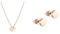 Liebeskind TIME & JEWEL Kette aus Edelstahl in Roségold LJ-0505-N-45 & Ohrringe LJ-0485-E-05 Damen Ohrstecker Edelstahl Rose, Edelstahl Ip Roségold, One Size
