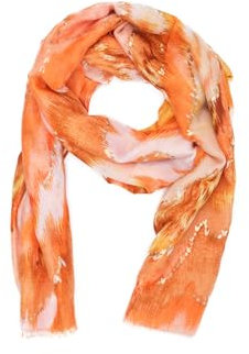 QUEEN HELENA SC026 Schal mit Rundhalsausschnitt, leicht, weich, leicht, für Damen, Orange, Einheitsgröße