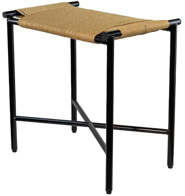 DARO DEKO Metall Hocker schwarz braun 43 x 44 x 29 Sitz-Bank Sitzhocker