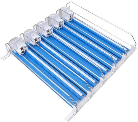 Organizador de Bebidas para Refrigerador, Dispensador de Latas de Refresco Autoempujable de 5 Filas, Ancho Ajustable, Empujador Automático, Lata de Cerveza, Dispensador de