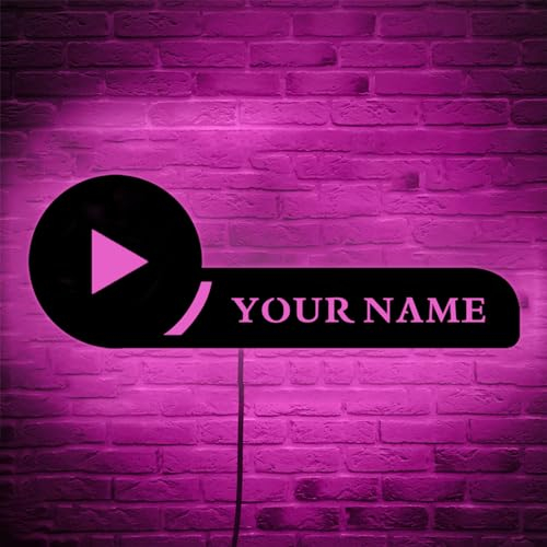 souleather Letrero de neón con nombre de usuario de YouTube | Letrero LED personalizado de YouTube | Decoración de influencers de redes sociales | Pantalla de luz de transmisión personalizada |