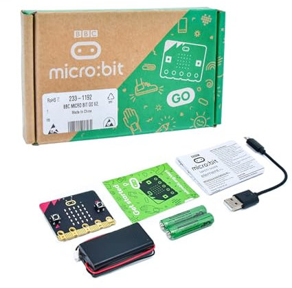 KEYESTUDIO BBC Micro:bit V2 Starter Kit (Pack Microbit V2.2 Go Kit) with Official BBC Micro:bit V2 Development Board for Coding and Programming