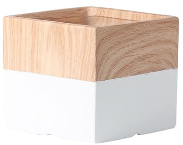 IMEITE Macetas cuadradas de cerámica, estilo moderno y simple, para decoración del hogar, con agujeros de drenaje, macetas para exteriores (A)