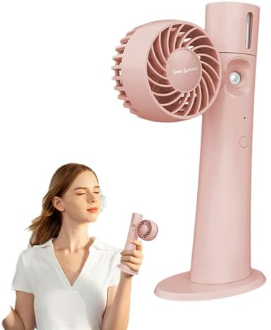 Ventilador de nebulización portátil para exteriores,Ventilador de nebulización para exteriores,Ventilador silencioso para exteriores con 2 modos de velocidad - Fan personal de la nebulización con la l
