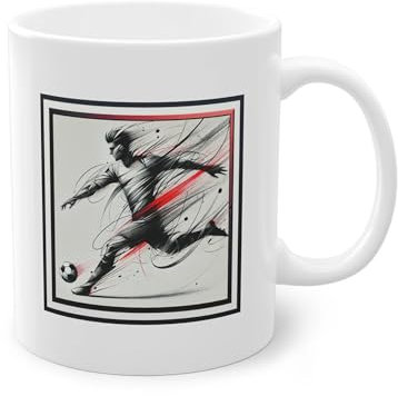 YOMYLE Tazza da regalo – Regalo economico – Uomo Calciatore – Calcio Calcio White Glossy 11oz