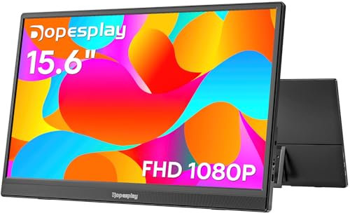 Dopesplay 2025 Newest 15.6 Portable Monitor for Laptop 1920x1080p FHD IPS USB-C HDMI Compatible Lightweight External Display for Gaming and Work with PC Mac PS3/4/5 Xbox