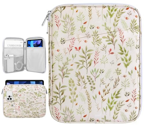 Dadanism 9-11 Pouces Tablette Housse Pochette pour iPad 10é Gén 10,9, iPad (A16) 11, iPad Air/Pro 11, iPad 9/8/7é Gén 10,2, iPad Air 5/4 10,9,Galaxy Tab A9+ 11/S9 FE,Tab M11 11, Feuille Beige