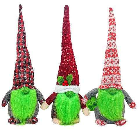 Cdithy 3 pcs Weihnachtsdeko Wichtel Groß, 49cm Weihnachtswichtel Groß Puppe für Weihnachten Deko, Schwedische Weihnachtsmann Weihnachtself Tomte Gnom für Christmas Decoration, Wichtel XXL Kuscheltier