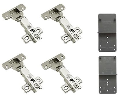 LOOTICH 105 Grado Battuta Esterna Cerniere per Porte 35 mm senza Ammortizzatore con Chiusura Automatica Cucina Cerniera Armadio Porta per Ante Mobili 4 Pezzi