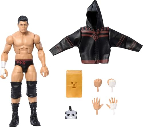 Mattel WWE Elite Action Figure & Accessories, Greatest Hits 2025, 6-inch Collectible Cody Rhodes “The American Nightmare” with 25 Articulation Points & Swappable Hands, JCH82