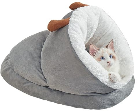 Cosiesnest Katzenbett Höhle KatzenhöHle 1 Stück 35 * 25 * 25cm Katzenkorb Katzenhaus Katzenbetten für Drinnen mit Anti-Rutsch-Boden Cat Sleeping Bag Baumwolle Katzenbett Flauschig
