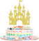 1 Stück Schloss Geburtstag Tortendeko Glitzer Prinzessin Cake Topper Schloß Thema Kuchen Deko für Prinzessin Schloss Thema Baby Dusche Hochzeit Geburtstag Party Kuchen Dekorationen Gold