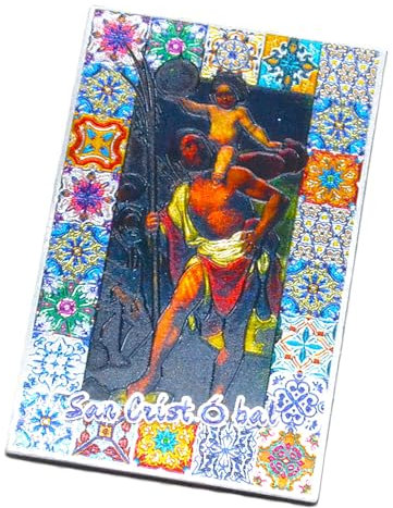 Kühlschrankmagnet, Christophorus, Christophorus, 5,5 x 8,5 cm, spanische Kirche, Christliche Kirche, Jesus Gott, Weihnachten