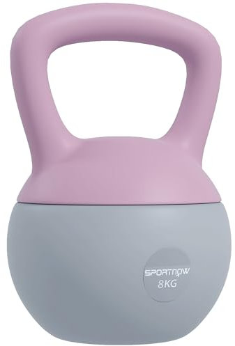 SPORTNOW Weiche Kugelhantel, 8 kg Kugelhantel mit rutschfestem Griff für Home Gym Gewichtheben und Krafttraining, Lila und Grau