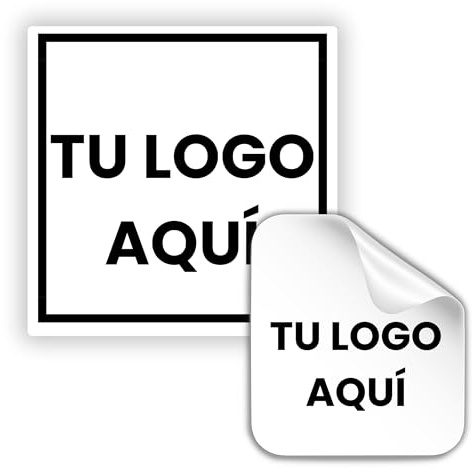 KaTunn - 100 Pegatinas Personalizadas - Etiquetas Personalizadas de Vinilo - Etiquetas Adhesivas - Etiquetas Corporativas con Logotipo - Etiquetas Adhesivas Personalizadas (Cuadrado, 4x4 cm)