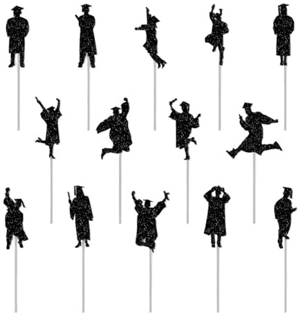 Cupcake-Topper zum Schulabschluss, Papierabschluss, Vorspeisen, Set mit 14 Vorspeisen für Party, Dessert, Cupcake-Dekorationen