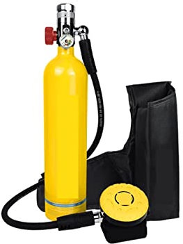 EDEDE Tauchflaschen-Set, 1000 Ml Feuer-Notfall-Handsauerstoffflasche 20 MPA Taucher-Schnorchel-Atemschutzgerät für Tauchrettung/Bootsreinigung(Package-A Yellow)