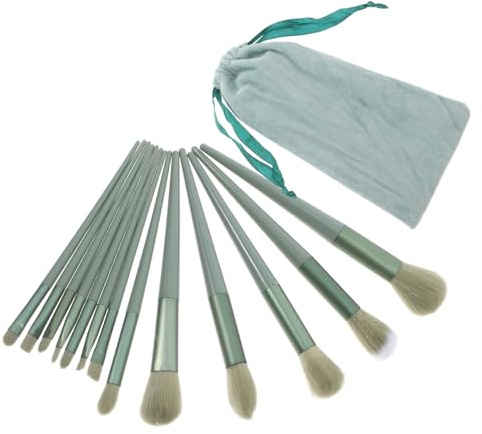 Happyyami 1satz Teiliges Make-up Pinselset Mit Grünem Handle Und Tragetasche Hochwertige Schminkpinsel Für Foundation Blush Und Für Kreative Looks Und Unterwegs