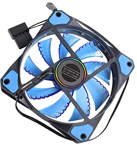 UKCOCO 1Pc LED Luminous Computer Case Fan Ultra Silent Heat Sink Cooling for Home Use Efficient Low Noise Power Supply Blue Color Easy Installation