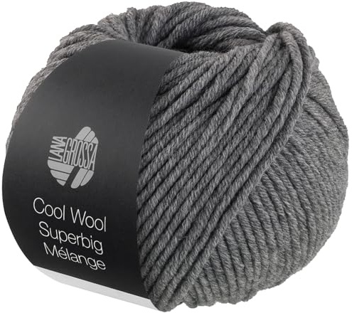 LANA GROSSA Meilenweit Superbig Melange | Extrafeine Merinowolle, waschmaschinenfest und filzfrei | Handstrickgarn aus 100% Schurwolle (extrafine) | 50g Wolle zum Stricken & Häkeln | 80m Garn FB 217