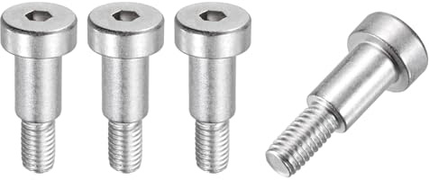 sourcing map 4 Pcs 304 Stainless Steel Shoulder Bolt 8mm Shoulder Dia 12mm Shoulder Length M6x1 Thread Hex Socket Shoulder Bolts for Hydraulic Injection Molding Machinery Industries