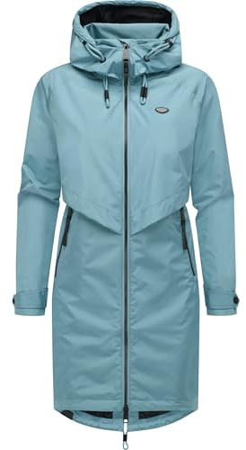 Ragwear langer oversized Damen Übergangsmantel atmungsaktiver und wasserdichter Parka (Wassersäule 11.000mm) mit Kapuze Frodik YOUMODO XS-XXL