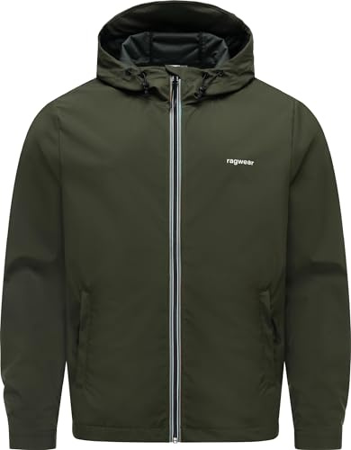 Ragwear Herren wasserdichte und atmungsaktive Übergangsjacke Softshelljacke mit verstellbarer Kapuze Shellwie Bonded S-4XL