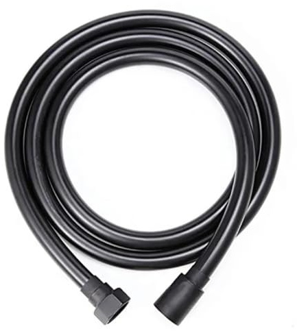 Brauseschlauch 1,5/2/3/4 m Hochdruck-Brauseschlauch | Universelles, rostfreies PVC-Rohr, flexibles, explosionsgeschütztes Rohr mit Wickelschutz(Black,300cm)
