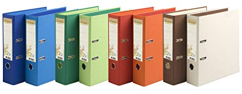Exacompta 53980E 10er Pack Premium Recycling-Ordner Prem´Touch Forever. 8 cm breit DIN A4 Ringordner Aktenordner Briefordner Büroordner Plastikordner Schlitzordner farbig sortiert