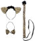 W WIDMANN MILANO Party Fashion 8736N - Kostümset Leopard, 3-teilig mit Strass, Ohren, Fliege und Schwanz, Karneval, Mottoparty