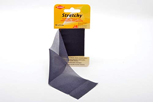 Kleiber - Nastro per riparazioni per Abiti Elastico termoadesivo 40 x 6 cm, Blu Scuro/Marino