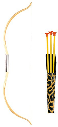 W WIDMANN MILANO Party Fashion 2793B - Pfeil und Bogen Set, Bogenlänge ca. 51 cm, mit 3 Pfeilen, Köcher, Accessoire, Erwachsenenkostümzubehör, Indianer, Karneval, Mottoparty