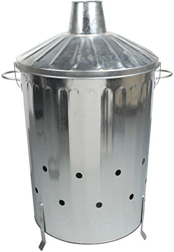 CrazyGadget 72 x 46 cm Diameter Metal Composter/Incinerator - Silver