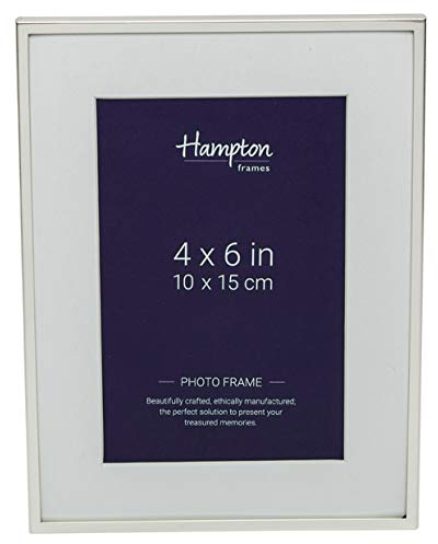 Hampton Frames | MAYFAIR Silver Plate Photo Frame BSN13846 | 4x6 Inch, Silver, Glass, Bevel Cut Mount | Freestanding or Wall Mount | Display for Photos