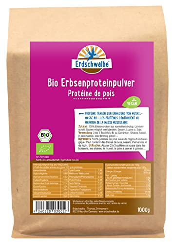 Erdschwalbe Bio Erbsenprotein - Veganes Eiweißpulver - 1 Kg