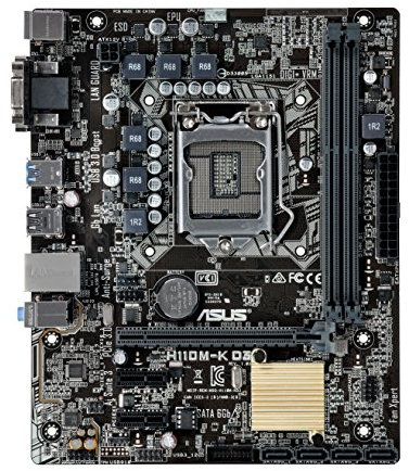 Asus H110M-K D3 Mainboard (Sockel 1151, ATX, Intel H110, 2x DDR3-Speicher, USB 3.0, 4 x SATA 6Gb/s port)
