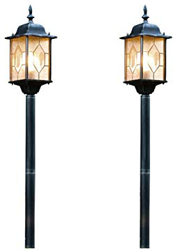 2er-Set Wegeleuchten MILANO, E27, Bleikristalloptik, IP43, Höhe 105 cm; KONSTSMIDE 7245-759
