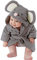 OverDose Damen Baby Jungen Mädchen Kinder Bademantel Cartoon Tiere Nette Weiche Licht Saugfähige Kapuze Handtuch Pyjamas Kleid（Grau，12-18Months）