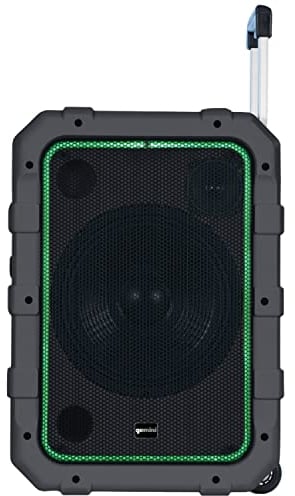 Gemini Sound Mpa-2400Gry 10, 240W Watts Wireless Portable Rechargeable Weatherproof Bluetooth Trolley Tailgate Speaker With Led Party Lights, 6 Dsp Modes, Microphone/Guitar Inputs, Fm Radio, USB
