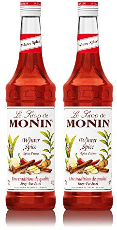 Monin Winter Spice Coffee & Cocktail Syrup Glass Bottle 700ml (2 Bottles, No Pumps)