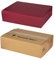 5x Versand-Set / 3er Flaschen Geschenkkarton Rot, Leinenoptik + Versandkarton