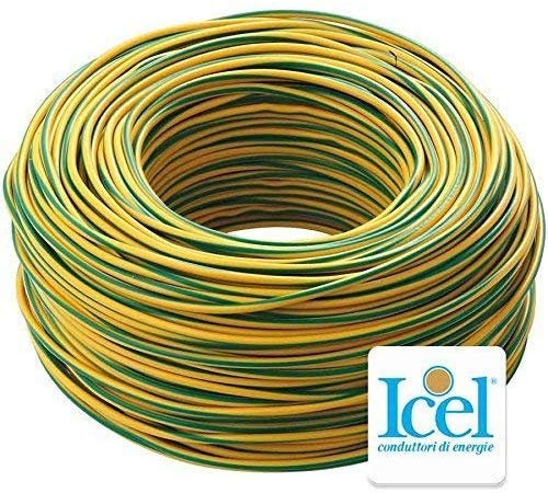 Cavo Icel FS17, Matassa Metri, Filo Elettrico Unipolare Isolante, Impianti Elettrici, Case, Imprese Edili (Giallo/Verde, 1 x 10 mm)